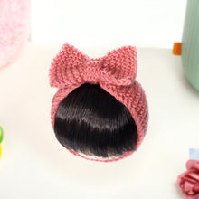 Load image into Gallery viewer, Baby Knitted Hair Band with Yarn Super Baby Hair Band Elastic Baby Headwear Wig Bangs Newborn Protective Fontanelle Hat Headband
