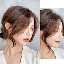 Load image into Gallery viewer, Women's Short Air Bangs Wig Natural Artificial Bangs Mid Split Single Clip Curly Wig Synthetic Hair Bangs Basic Style
