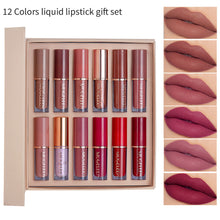 Load image into Gallery viewer, 12 Pack Lip Color Lip Glaze Set Matte Pearl Non Staying Cup Lipstick Matte Liquid Lipstick Women Cosmetic Makeup Tools
