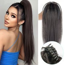 Load image into Gallery viewer, Wig Women's Long Hair Simulated Hair Girl Feeling High Ponytail Braid Lightweight Chicken Nest Waterfall Half Tie High Ponytail Wig
