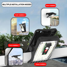 Load image into Gallery viewer, 70LED Clip-on Solar Light with Remote Control Outdoor No Drill Motion Sensor Solar Lamp IP64 Waterproof Camping Light for Fence Deck Wall Camping Tent Patio
