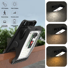 Load image into Gallery viewer, 70LED Clip-on Solar Light with Remote Control Outdoor No Drill Motion Sensor Solar Lamp IP64 Waterproof Camping Light for Fence Deck Wall Camping Tent Patio
