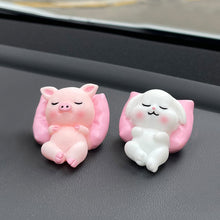 Load image into Gallery viewer, Cute Mini Animal Car Dashboard Ornaments Center Console Decoration Doll Interior Accessories Panda Pig Rabbit
