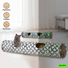 Load image into Gallery viewer, Cat Channel Soft Foldable Moon Star Kitten Luminous Tunnel Pet Collapsible Hideout Tunnel Tube with Plush Ball for Small Animals
