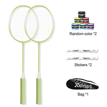Load image into Gallery viewer, Iron Alloy Badminton Racket Set Ultralight Durable Adult Racket Match Training Supplies With Hand Glue+Racket Head Sticker+Bag

