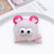 Load image into Gallery viewer, Cute Big Eye Fur Ball Hair Clip Plush Hairpins Kids Hair Accessories Children Lovely Barrettes Antenna Headdress Women
