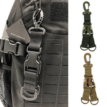 Load image into Gallery viewer, 1PC Outdoor Tactical Double Ring Buckle With Plastic Eagle Hook Multi-Functional Nylon Webbing Hiking Buckle Backpack Keychain
