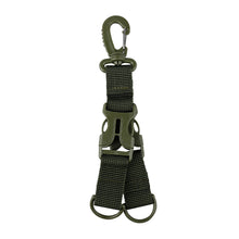 Load image into Gallery viewer, 1PC Outdoor Tactical Double Ring Buckle With Plastic Eagle Hook Multi-Functional Nylon Webbing Hiking Buckle Backpack Keychain
