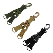Load image into Gallery viewer, 1PC Outdoor Tactical Double Ring Buckle With Plastic Eagle Hook Multi-Functional Nylon Webbing Hiking Buckle Backpack Keychain
