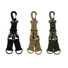 Load image into Gallery viewer, 1PC Outdoor Tactical Double Ring Buckle With Plastic Eagle Hook Multi-Functional Nylon Webbing Hiking Buckle Backpack Keychain
