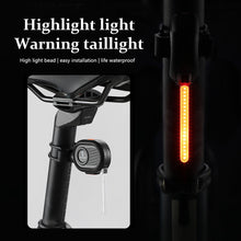 Load image into Gallery viewer, Bicycle Tail Light Mountain Road Rear Bike Running Light USB Rechargeable LED Light Warning Lamp for Bike Riding Accessories
