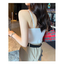 Load image into Gallery viewer, Seamless Camisole for Women Fitness Crop Tops Summer Thin Elegant Sexy All-match Casual One-piece Ice Silk Underwear With Bra Pad
