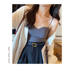 Load image into Gallery viewer, Seamless Camisole for Women Fitness Crop Tops Summer Thin Elegant Sexy All-match Casual One-piece Ice Silk Underwear With Bra Pad
