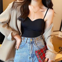 Load image into Gallery viewer, Seamless Camisole for Women Fitness Crop Tops Summer Thin Elegant Sexy All-match Casual One-piece Ice Silk Underwear With Bra Pad
