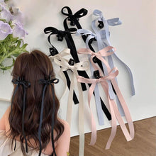Load image into Gallery viewer, 1Pc Braided Long Bows Ballet Style Hair Clips Ribbons Double Ponytails Cute Headwear Bow Ribbon Hairpin Fashionable Hair Accessories for Girl Headwear
