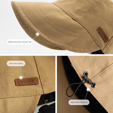 Load image into Gallery viewer, Summer Wide Brim Fisherman Hat Women Foldable Sunshade Visors Fisherman Cap Female Adjustable Outdoor Sports Bucket Panama Cap
