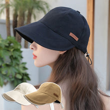 Load image into Gallery viewer, Summer Wide Brim Fisherman Hat Women Foldable Sunshade Visors Fisherman Cap Female Adjustable Outdoor Sports Bucket Panama Cap
