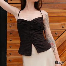 Load image into Gallery viewer, Sweet Girls Hollowed White Black Soft Fabric Tank 2024 Summer Fashion Ladies Solid Color Sleeveless Slim Lace Women Chic Crop Top
