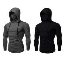 Load image into Gallery viewer, New Men Fitness Large Mask Tracksuit Running Sport Hoodie Gym Joggers Cycling Outdoor Workout Training Shirts Long Sleeve Hoodies With Mask Sweatshirt
