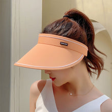 Load image into Gallery viewer, Women Summer Sun Hat Wide Brim Empty Top Ponytail Cap Beach UV Protection Outdoor Sunscreen Visors Folding Sunshade Girl Bonnet
