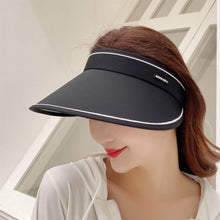 Load image into Gallery viewer, Women Summer Sun Hat Wide Brim Empty Top Ponytail Cap Beach UV Protection Outdoor Sunscreen Visors Folding Sunshade Girl Bonnet

