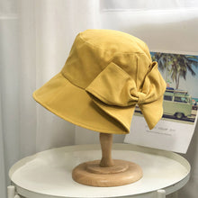 Load image into Gallery viewer, Sun Hat Big Black White Pink Khaki Bow Summer Hats For Women Foldable Straw Beach Panama Hat Visor Bow Tie Beach Hat Bucket Cap
