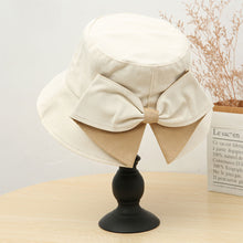 Load image into Gallery viewer, Sun Hat Big Black White Pink Khaki Bow Summer Hats For Women Foldable Straw Beach Panama Hat Visor Bow Tie Beach Hat Bucket Cap
