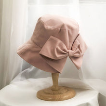 Load image into Gallery viewer, Sun Hat Big Black White Pink Khaki Bow Summer Hats For Women Foldable Straw Beach Panama Hat Visor Bow Tie Beach Hat Bucket Cap
