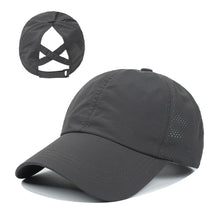 Load image into Gallery viewer, 2024 New Women Ponytail Baseball Caps Criss Cross Messy Bun Snapback Hat Ponycap Trucker Hats Adjustable Outdoor Sports
