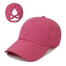 Load image into Gallery viewer, 2024 New Women Ponytail Baseball Caps Criss Cross Messy Bun Snapback Hat Ponycap Trucker Hats Adjustable Outdoor Sports
