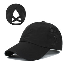 Load image into Gallery viewer, 2024 New Women Ponytail Baseball Caps Criss Cross Messy Bun Snapback Hat Ponycap Trucker Hats Adjustable Outdoor Sports
