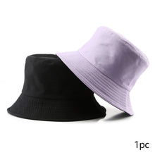Load image into Gallery viewer, Summer New Cotton TwoSided Fisherman Hats Solid Color Bucket Hat Unisex Cap Sun Hats Outdoor Hat Panama Hat Sun Cap
