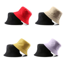 Load image into Gallery viewer, Summer New Cotton TwoSided Fisherman Hats Solid Color Bucket Hat Unisex Cap Sun Hats Outdoor Hat Panama Hat Sun Cap

