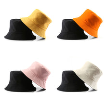 Load image into Gallery viewer, Summer New Cotton TwoSided Fisherman Hats Solid Color Bucket Hat Unisex Cap Sun Hats Outdoor Hat Panama Hat Sun Cap
