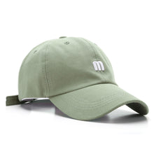 Load image into Gallery viewer, Adjustable Hat M letter Embroidery Peaked Cap Casual Outdoor Plain Baseball Unisex Cap Baseball Basic Cap Solid Color Cotton Sunhat
