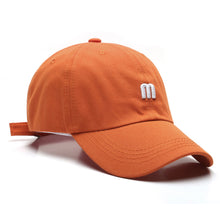 Load image into Gallery viewer, Adjustable Hat M letter Embroidery Peaked Cap Casual Outdoor Plain Baseball Unisex Cap Baseball Basic Cap Solid Color Cotton Sunhat
