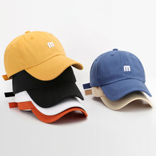 Load image into Gallery viewer, Adjustable Hat M letter Embroidery Peaked Cap Casual Outdoor Plain Baseball Unisex Cap Baseball Basic Cap Solid Color Cotton Sunhat
