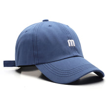 Load image into Gallery viewer, Adjustable Hat M letter Embroidery Peaked Cap Casual Outdoor Plain Baseball Unisex Cap Baseball Basic Cap Solid Color Cotton Sunhat
