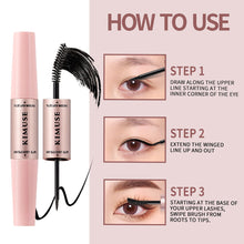 Load image into Gallery viewer, Mascara Eyeliner 2 in 1 Double-Ended Pen Eyeliner Liquid and Mascara Dual-use Non-Smudging Waterproof Sweat-Resistant
