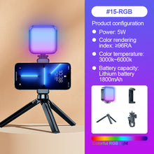 Load image into Gallery viewer, Mobile SLR Camera Beauty Light Portable RGB Atmosphere Light Desktop Live Light With Clip Tripod Hot Boot Connector

