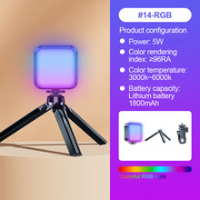 Load image into Gallery viewer, Mobile SLR Camera Beauty Light Portable RGB Atmosphere Light Desktop Live Light With Clip Tripod Hot Boot Connector
