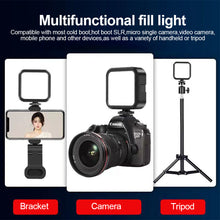 Load image into Gallery viewer, Mobile SLR Camera Beauty Light Portable RGB Atmosphere Light Desktop Live Light With Clip Tripod Hot Boot Connector
