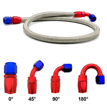 Load image into Gallery viewer, Aluminium Oil Fuel AN Fittings Adapter Reusable Fitting Hose End 0/45/90/180 Degree AN4-AN16 Fuel Swivel Hose
