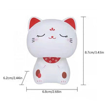 Load image into Gallery viewer, Cute Nod Head Solar Powered Lucky Fortune Cat Wealth Waving Figurines for Home Decorations for Car Decorations and for Gift
