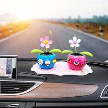 Load image into Gallery viewer, Solar Powered Dancing Shaking Head Cartoon Sun Flower Pot Car Ornament Automobile Auto Dashboard Decoration Cute Car Accessories
