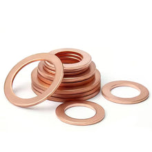 Load image into Gallery viewer, 100Pcs/Box Washer Copper Sealing Solid Gasket Washer Sump Plug Oil For Boat Crush Flat Seal Ring Tools
