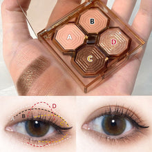 Load image into Gallery viewer, 4 Colors Eye Shadow Plate Cosmetics Pearly Eyeshadow Palettes Eyes Makeup Shiny Glitter Korean Art Eyeshadow Makeup Palettes
