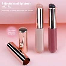Load image into Gallery viewer, 1Pc Silicone Angled Portable Silicone Round Head Lip Brush Concealer Lipstick Brush with Cover Creative Makeup Brush Makeup Tool
