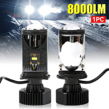Load image into Gallery viewer, 1PC H4 Car Headlight Bulbs Projector Lens LED 8000LM CANBUS Turbo Auto Bulb High Low Light Fog Lamp Bulb 6000K
