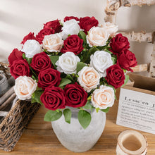 Load image into Gallery viewer, Valentine's Day Artificial Red Roses Flannelette Wedding Faux Flowers Photo Shoot Propss Silk Flower Headwear Fake Flowers
